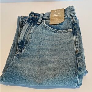 NWT. MADEWELL Baggy Straight Jeans, Size 24
